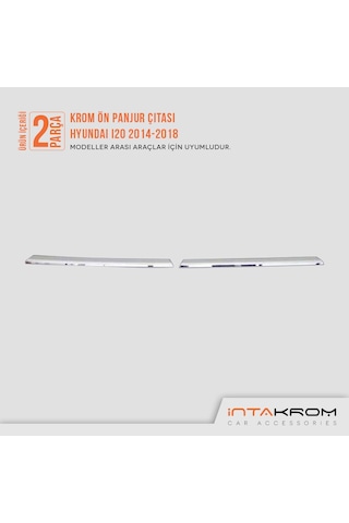 Hyundai i20 Krom Ön Panjur Çıtası 2 Parça 2014-2018