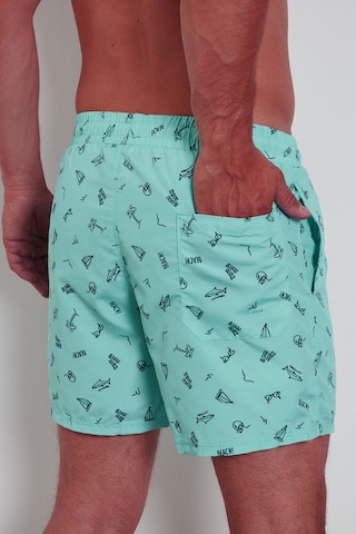 Enrico Ferry Erkek Aqua Hızlı Kuruyan Baskılı Deniz Şortu Edy2590 Aqua