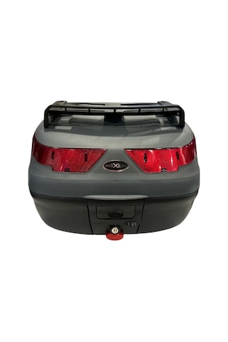 Motosiklet Arka Çantası Gri 40 Litre Full Topcase Motor Çanta Sl-40
