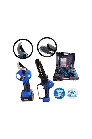 Hyundai HCS308XP + Lasercut 40XP Akülü Budama Seti Çift Akülü Profesyonel Bahçe Bakım Seti