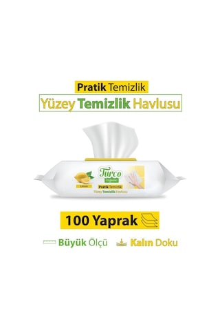 Turco Doğadan Pratik Temizlik Turco Doğadan Pratik Yüzey Temizlik Havlusu Limon 100 Yaprak Diğer