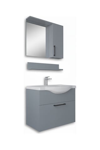 Teta Home Eko 65 Cm Mdf Banyo Dolabı Seti Sis Gri