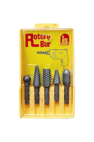 Rotary Bur Matkap Uçlu Ağaç Törpüsü 5 Li Takim Oyma Seti Evimdeyokyok