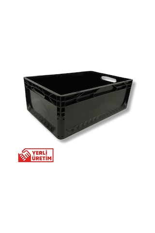 Alpbx 1.kalite Siyah Plastik Kasa 60x40x22 Cm - Kutu 44 Litre Siyah