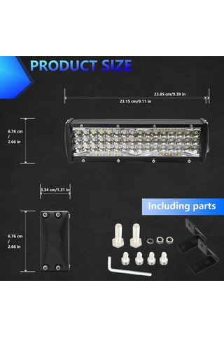 9 İnç Led Çalışma Işığı 204w 6000k Arazi Araçları Kamyonlar K22349-9