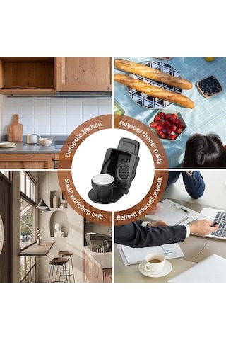 Novahub Çok Amaçlı Kahve Filtre Adaptörü - Yeniden Kullanılabilir, 3 Tip Pod Uyumlu, Siyah Siyah