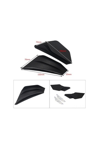 Besthome1 Honda, Suzuki, Yamaha İçin Siyah Abs Motosiklet Kanatçık Seti, 2 Parça