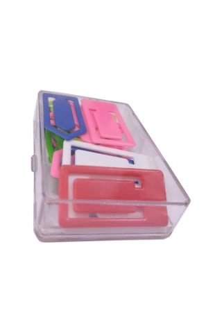 Plastik Ataş Orta Boy 4 cm 15 li 1 Paket Plastik Ataç Kalp Yıldız Dikdörtgen Şekilli Ataç 1 Paket