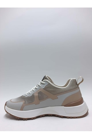 Bulldozer Triko Hafif Esnek Bej Rengi Bağcıklı Dar Kalıp Sneaker Spor Erkek Ayakkabı C-6324144597bll