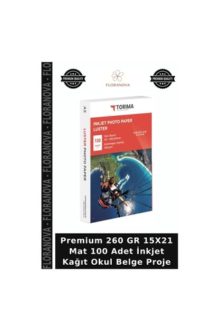 Premium 260 Gr 15x21 Mat 100 Adet İnkjet Kağıt Okul Belge Proje