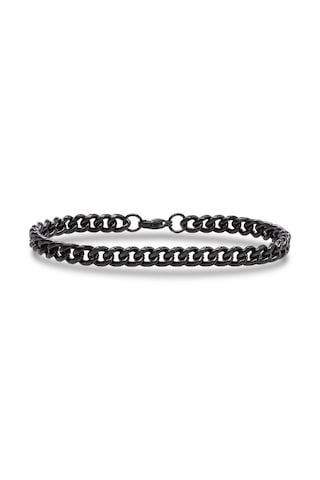 Erkek Ezme Mariner Çelik Zincir Bileklik 6mm 9265 Siyah