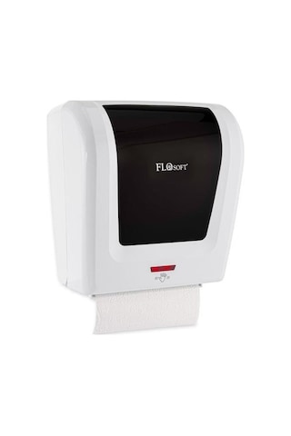 Flosoft F047 Sensörlü Fotoselli Hareketli Rulo Kağıt Havlu Dispanseri Makinesi - 21 Cm. - Beyaz