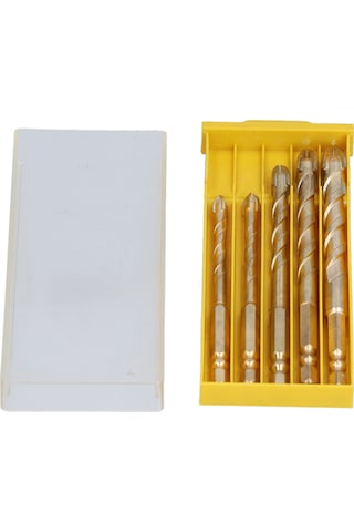 Singree 5 Parça Çelik Karbür Matkap Ucu Seti - Çapraz Mızrak Uçlu, Altıgen Saplı, Çini, Beton, Cam Ve Metal İçin Sıkıcı Matkap Aletleri