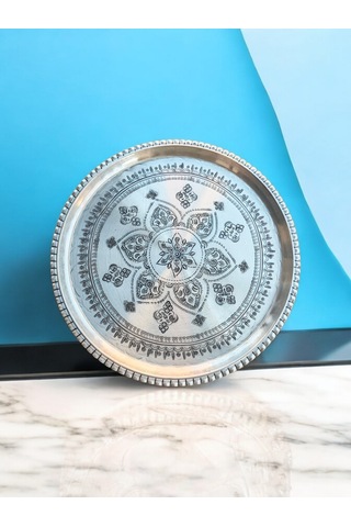 Dekorasyon Tepsi Bakır, İşlemeli Tepsi 55 Cm