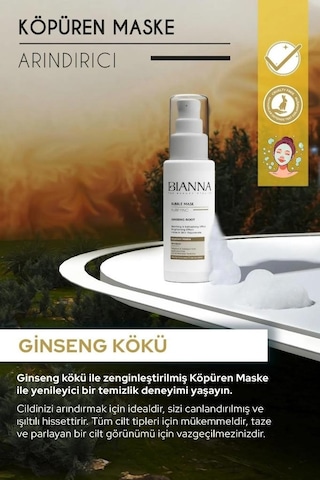 Bianna Bubble Ginseng İçerikli Köpüren Yüz Maskesi 75 ML