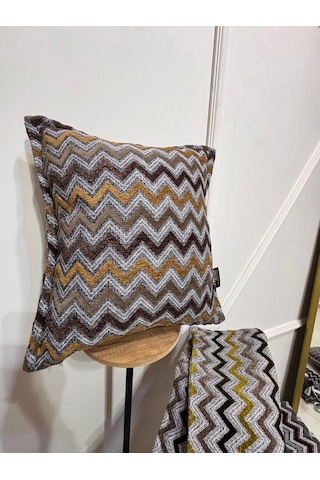 Nivemeshome Sarı Yeşil Elyaf Dolgulu Kırlent Kılıfı 45x45 Sarı-Yeşil