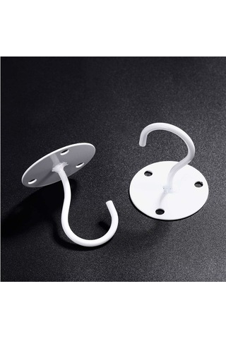 Maiyame Metal Duvar Kanca, 55 Pound Yük Taşıma, Bitki Sepetleri Fenerler Kuş Kafesleri İçin, 3-delikli Sağlam Tasarım, 2 Adet Beyaz Çok Renkli