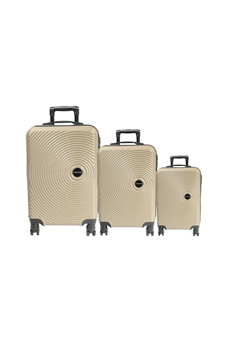 Escape Vlz 072-set Abs 8 Tekerlekli Büyük, Orta, Kabin Boy Valiz, Bavul Seti, Gold