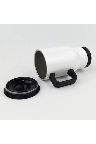 Kişiye Özel Kulplu Hayellerinin Peşinden Git Tasarımlı Çelik Bardak Termos - 450mlt Beyaz