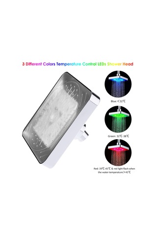 Shineyee 8 Led Renkli Su Sicaklığı Algılayan Düş Şişesi - Otomatik Işık Değişimi - 3 Renk Sicaklık Kontrolü - Abs Malzeme - Standart Bağlantı Diğer