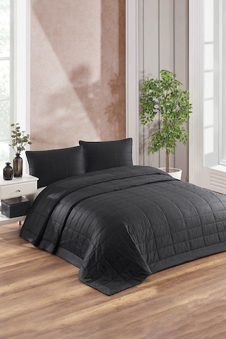 Savio Pamuk Saten Yatak Örtüsü Seti Bej Bej