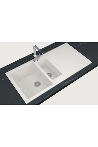 Real Troya 100 Granit Eviye Real Stone P005 Beyaz
