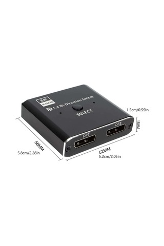 8k Displayport Switch Çift Yönlü Geçiş, Uzaktan Kumanda İle 8k 30hz - 4k 120hz Destekli