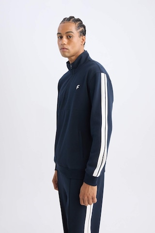 DeFacto Lacivert DeFactoFit Standart Fit Dik Yaka Yarım Fermuarlı Sporcu Sweatshirt D1953AX24AUNV146