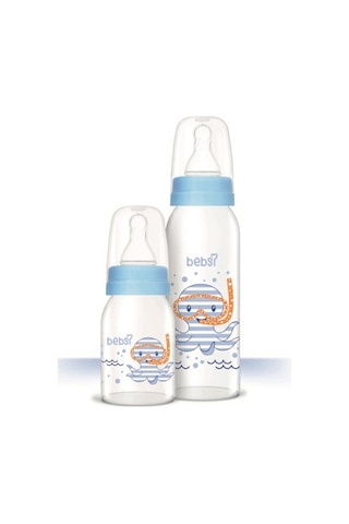 Bebsi Cam Biberon Seti Mavi - Pembe 250ml+125ml Karma 2li Set