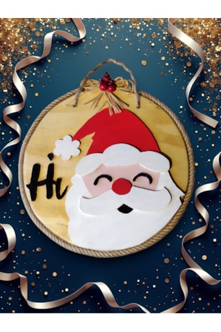 Yılbaşı Süsü El Yapımı Ahşap Kapı Ve Duvar Süsü Yılbaşı Hediyesi