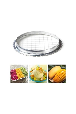 Paslanmaz Çelik Küp Dilimleyici Yumurta Kesici 8.5cm Dayanıklı Temizlemesi Kolay Gümüş