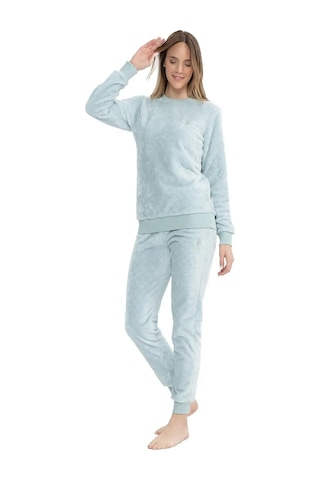 U.S. Polo Assn. U.s Polo Assn. 17080 Kadın Uzun Kollu Welsoft Paçası Lastikli Pijama Takım-açıkmavi Mavi