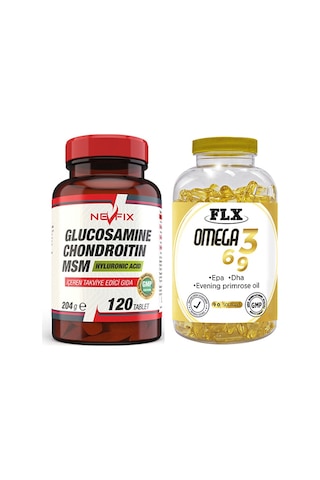 Nevfix Glucosamine Msm 120 Tablet & Flx Omega 3-6-9 90 Tablet
