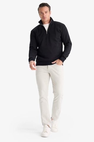 Defacto Regular Fit Dik Yaka Yarım Fermuarlı İçi Yumuşak Tüylü Basic Düz Sweatshirt X7405az25aubk81 Siyah