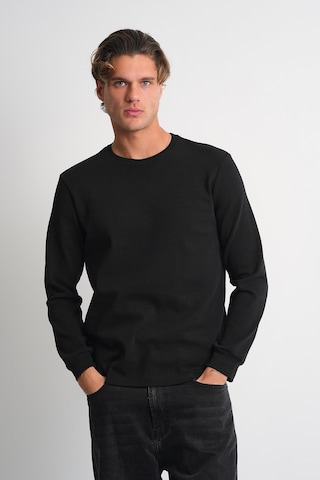 Alexander Gardi Alexandergardı Uzun Kollu Bisiklet Yaka Basic Sweatshirt Siyah