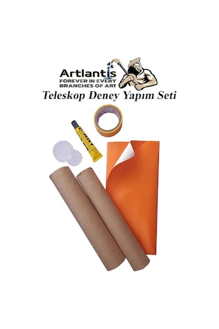 Basit Teleskop Yapım Seti 1 Paket Teleskop Deney Seti Silindir Karton Mercek Okul Sınıf Etkinlik