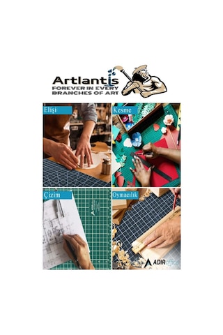 Kesim Matı A4 Kretuar Seti Ve Çelik Cevel 30 Cm 1 Adet 22x30 Cm Çift Taraflı Çizim Matı Kesme Madı Kesim Tablası Kesim Altlığı