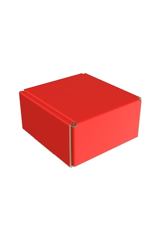 8x8x4 - 25 Adet Kırmızı Kilitli E Ticaret Karton Kargo Kutusu Ofset Red Chrome Kırmızı 8 X 8 X 4 2