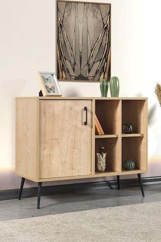 4108 Şile Metal Ayaklı Metal Kulplu 100 Cm Konsol - Tv Ünitesi - Yemek Odası - Kahve Köşesi Safir Safir