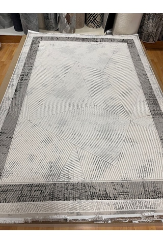 Bertuğ Halı Ada Serisi 010 Salon Oturma Odası Halısı 6m2 200x290 Beyaz - Gri
