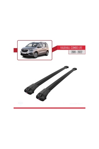 Vauxhall Combo Life 2019-2022 Arası İle Uyumlu Ace-1 Ara Atkı Tavan Barı Siyah