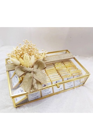 Nişan Çikolatası 100 Adet Madlen Cam Kutuda İsteme Çikolatası