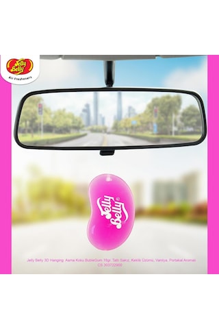 Jelly Belly 3d Hanging Asma Koku Bublegum 18gr. Tatlı Sakız, Keklik Üzümü, Vanilya, Portakal Aromal