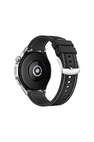 Adige Huawei Watch Gt 4 46mm İle Uyumlu Kordon Kayış Dikiş Desenli Silikon Krd102 Lms 22/dds Siyah