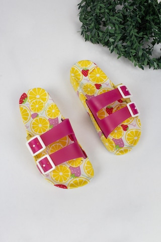 Kız Çocuk Limon Temalı Terlik-5731-pembe Pembe