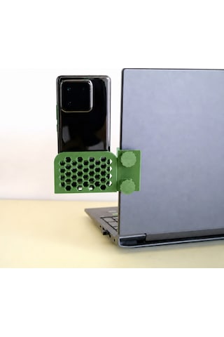 Vaveni 3d Baskı Monitor Telefon Tutucu - Petek Desenli Laptop Kenar Telefon Tutucu-yeşil Arz