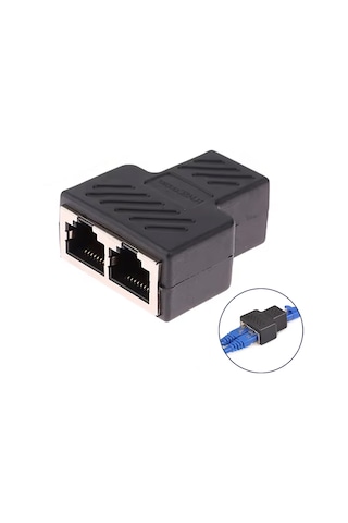 Ethernet Kablosu Adaptörü, Ethernet Rj45 To 2x Çoklayıcı Dişi Splitter Adaptör, Yüksek Hızlı Rj45 Çoğaltıcı
