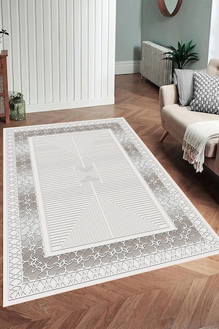 Eliana Home Dijital Baskı Yıkanabilir Kaymaz Taban Salon Halısı Ve Yolluk Rvg0967-fnl216 Bej