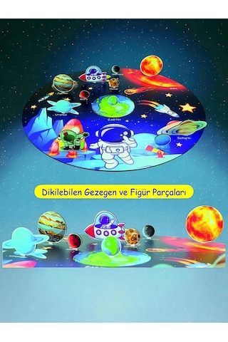 3d Uzay Yolculuğu Büyük Ahşap Puzzle - Büyük Boy 44 Parça - 60 X 60 Cm