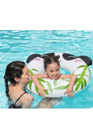 Panda Figürlü Çocuk Deniz Havuz Yüzme Simidi - 80 Cm - 3 - 6 Yaş Arası 36351 Çok Renkli